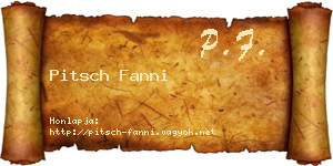 Pitsch Fanni névjegykártya